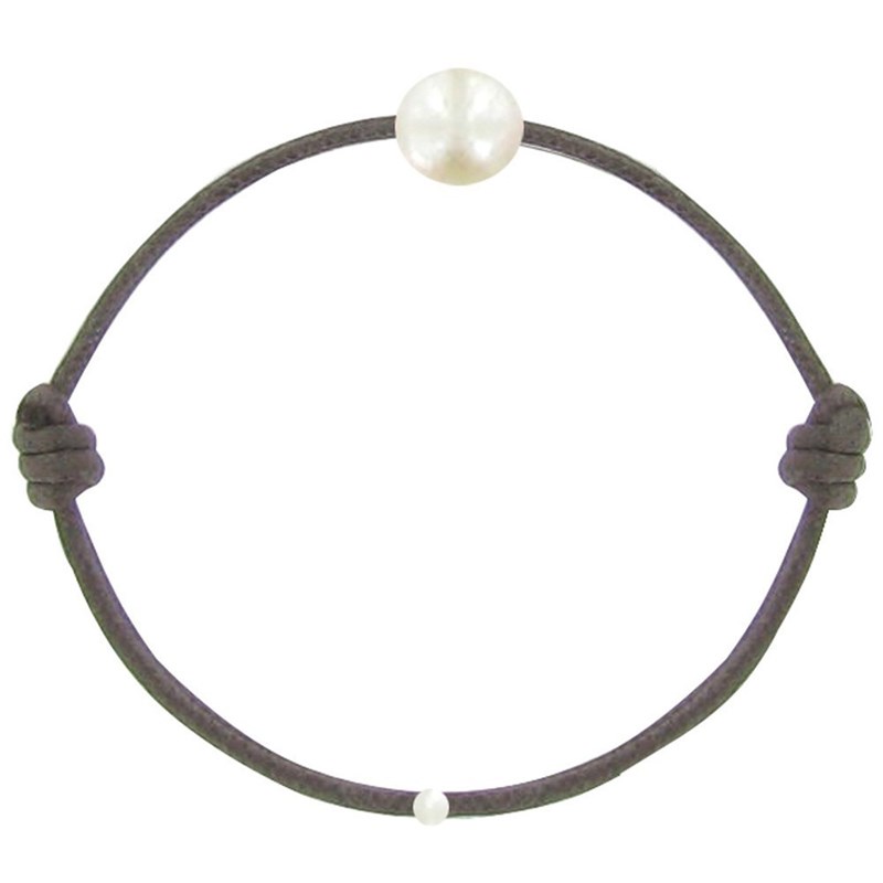 Bracelet Enfant La Perle Blanche des Petites Poulettes - Classics - Marron foncé