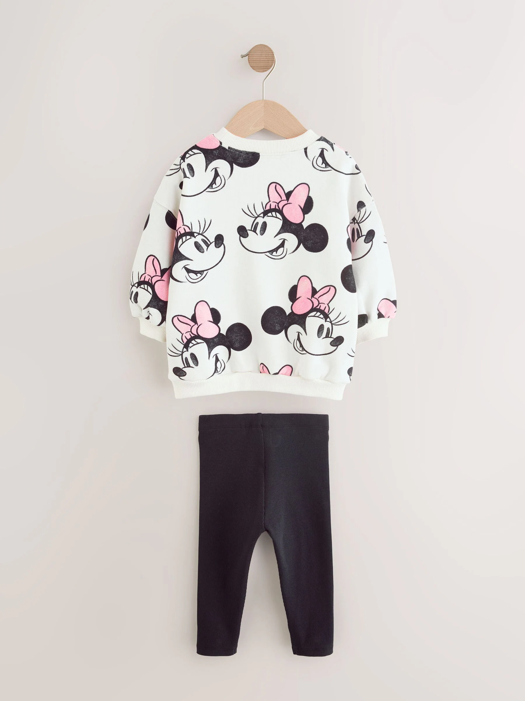 Crème - Disney Minnie Mouse set van sweatshirt en legging (3mnd -7jr)