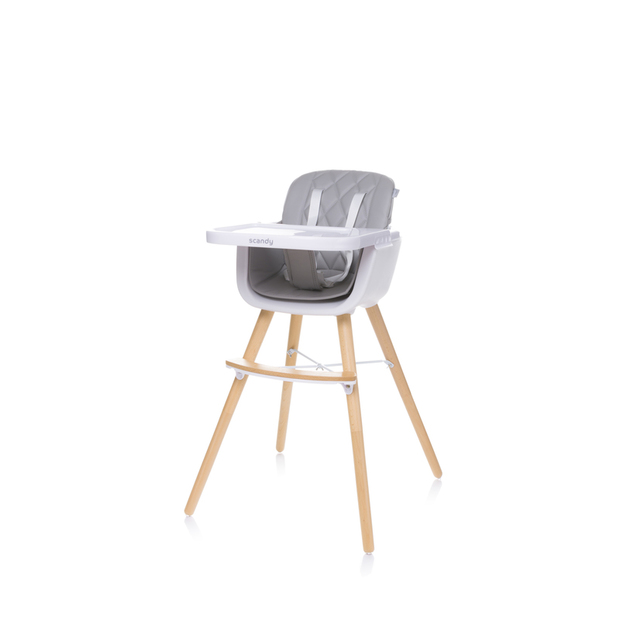 Chaise haute Scandy XX gris clair - VOX