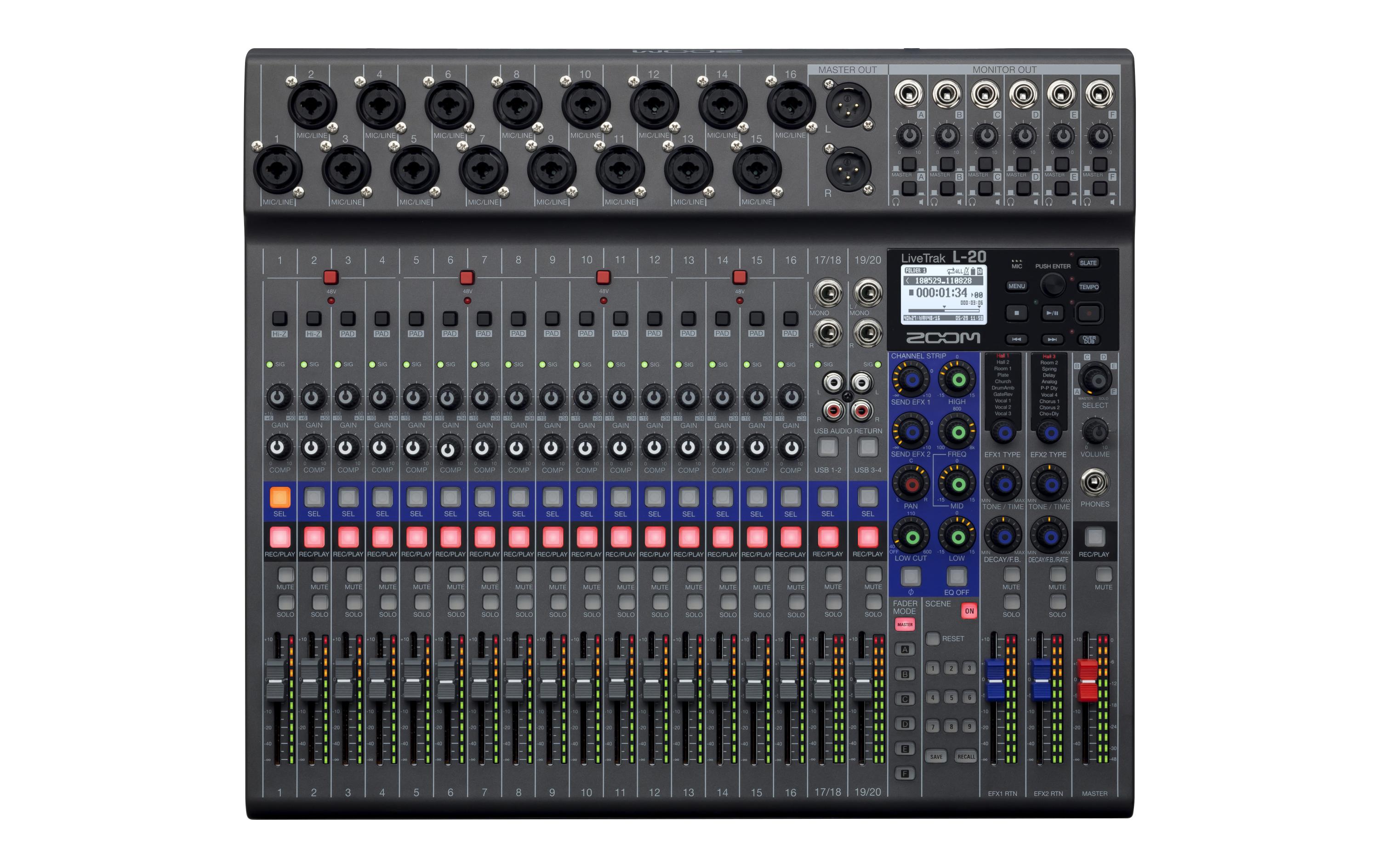Mischpult LiveTrak L-20<br>20-Kanal digital LiveTrak Mischpult