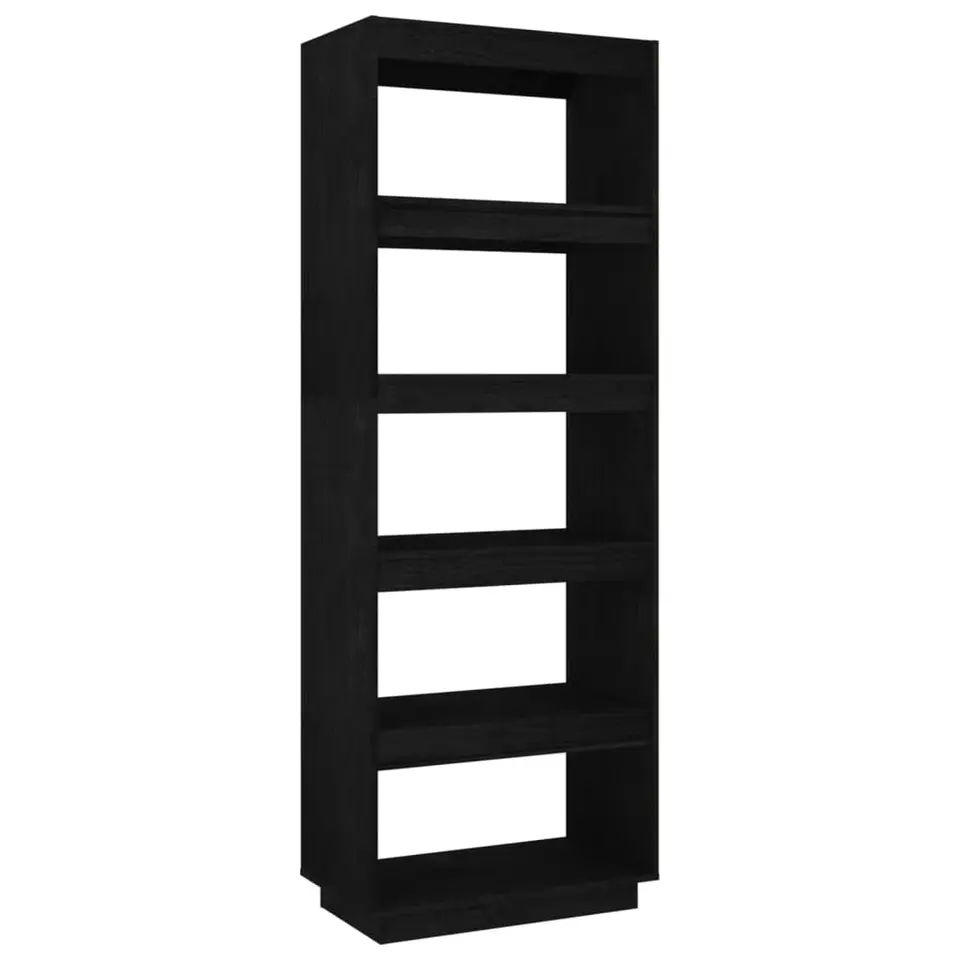 vidaXL - Boekenkast - Zwart - Grenenhout