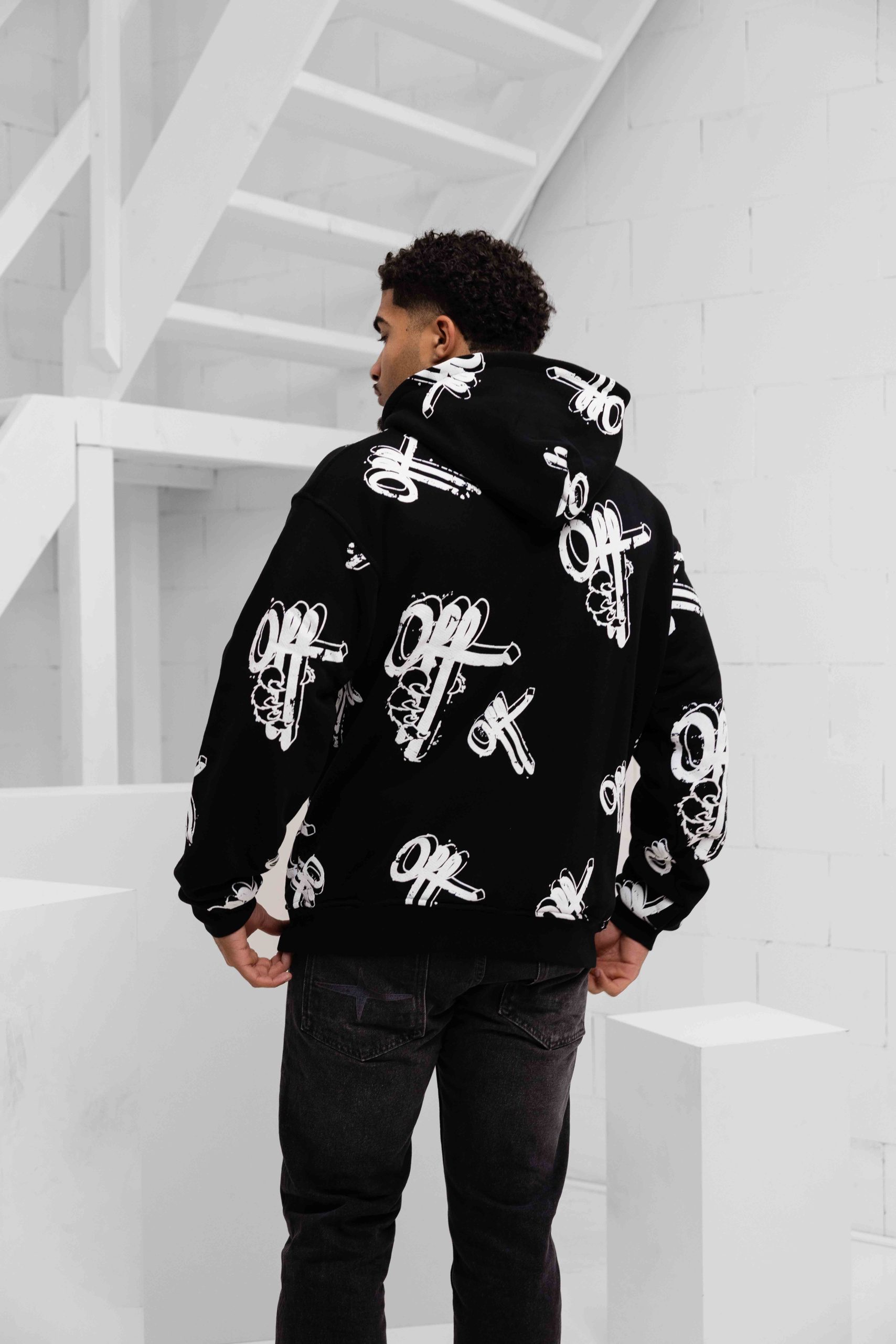 Off The Pitch Off Mark Hoodie Heren Zwart/Wit