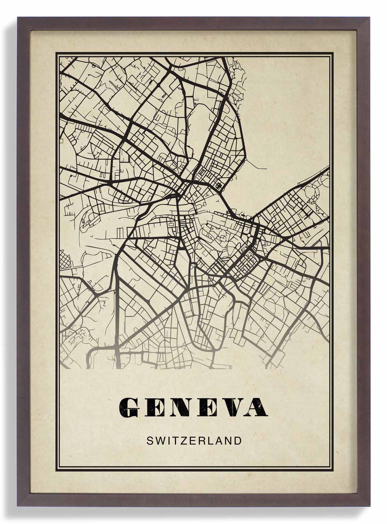 Genf Stadt Sepia