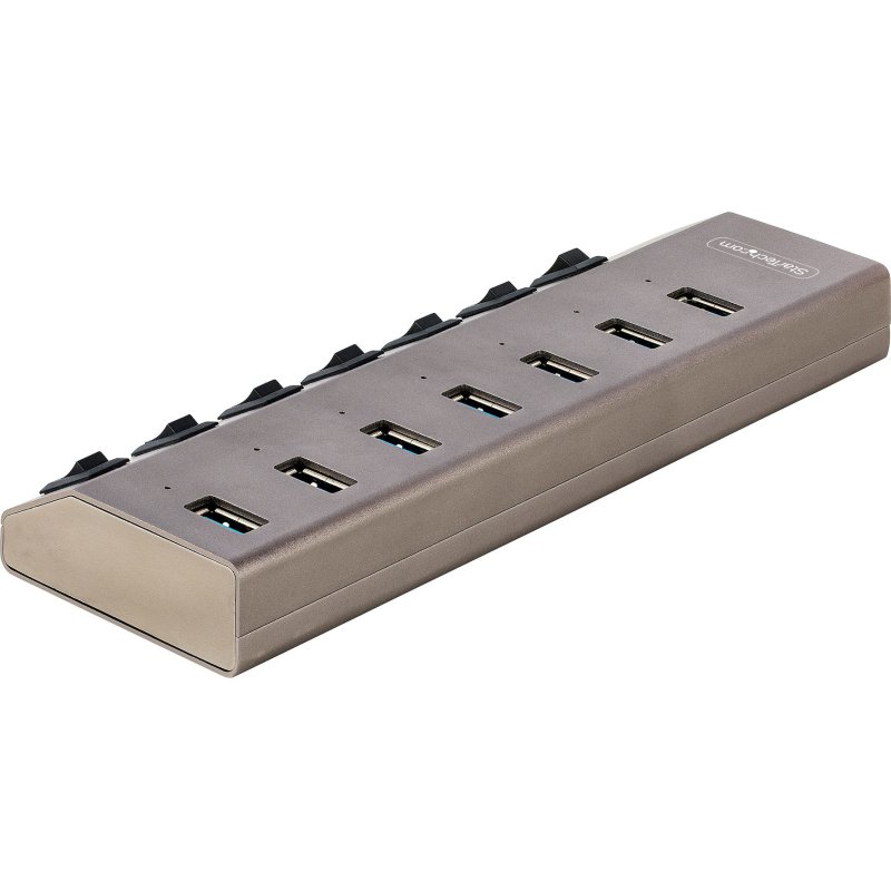 StarTech.com Hub USB-C avec Auto-Alimenté à 7 Ports - Hub USB Type C vers USB-A pour PC de Bureau/Portable - Hub USB 3.0 5Gbps avec Alimentation 7 Ports - Splitter USB 3.0 avec BC 1.2