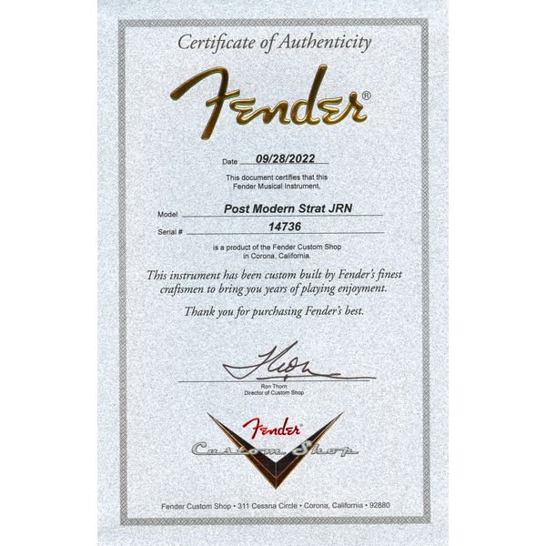 Fender Postmodern Strat RW ABLK Relic