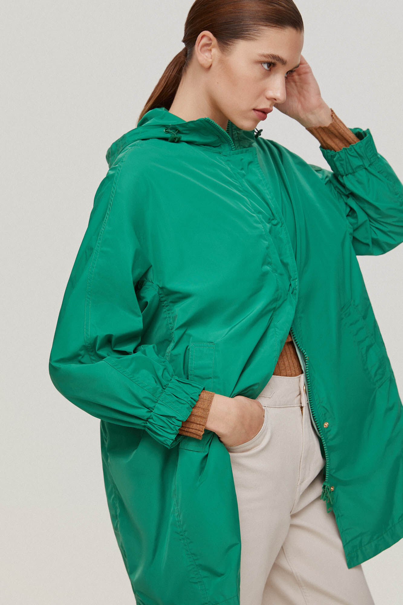 Capa de chuva com capuz - Verde