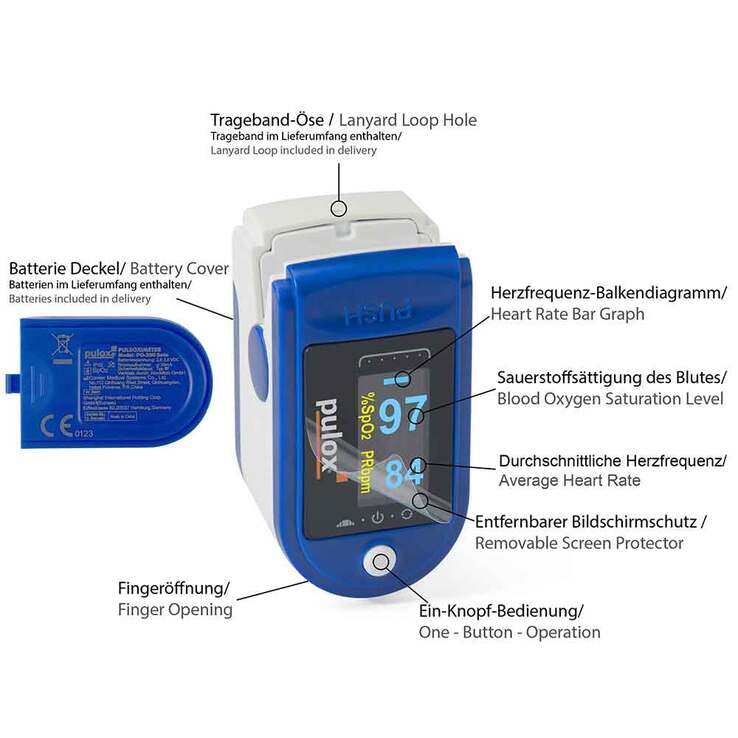 Pulox PO-200 Pulsoximeter blau, 1 St