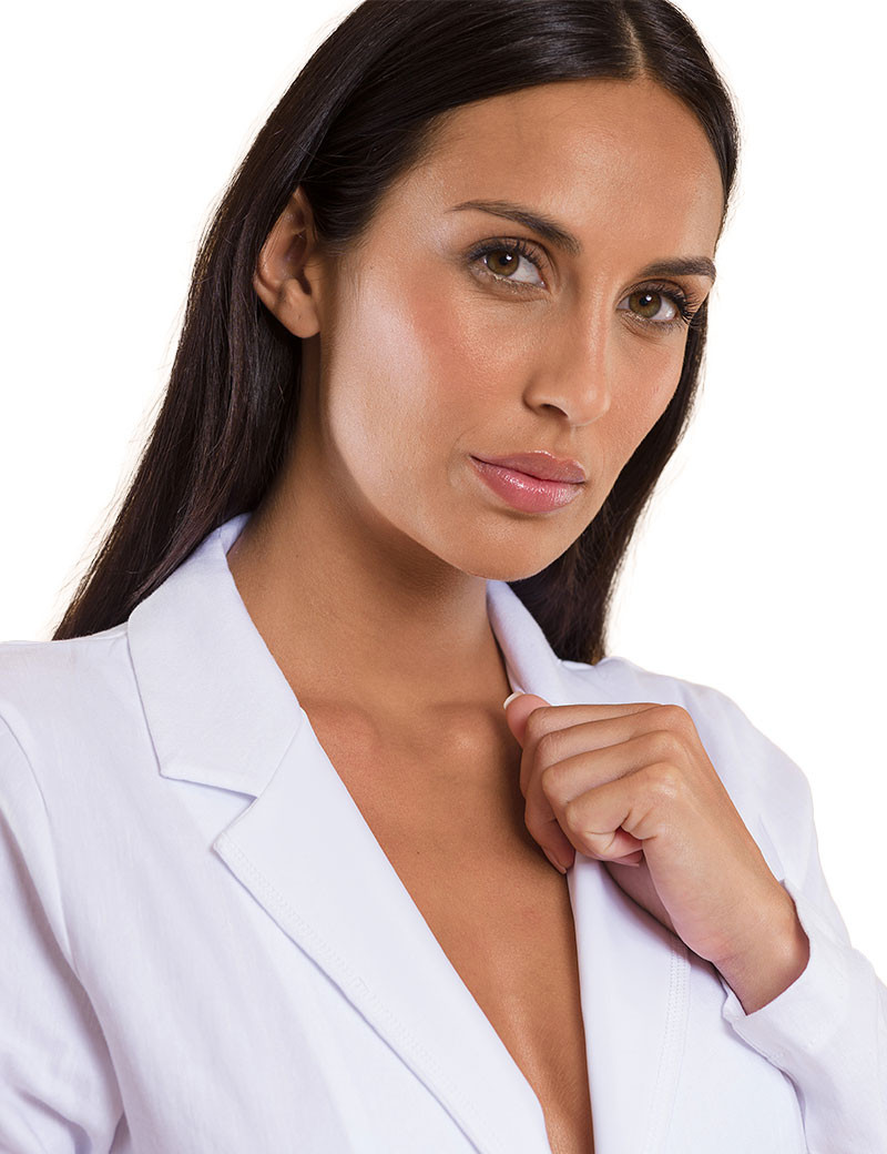 HBT NEW HARMONY MIX LIN - SHIRLEY VESTE BLANC