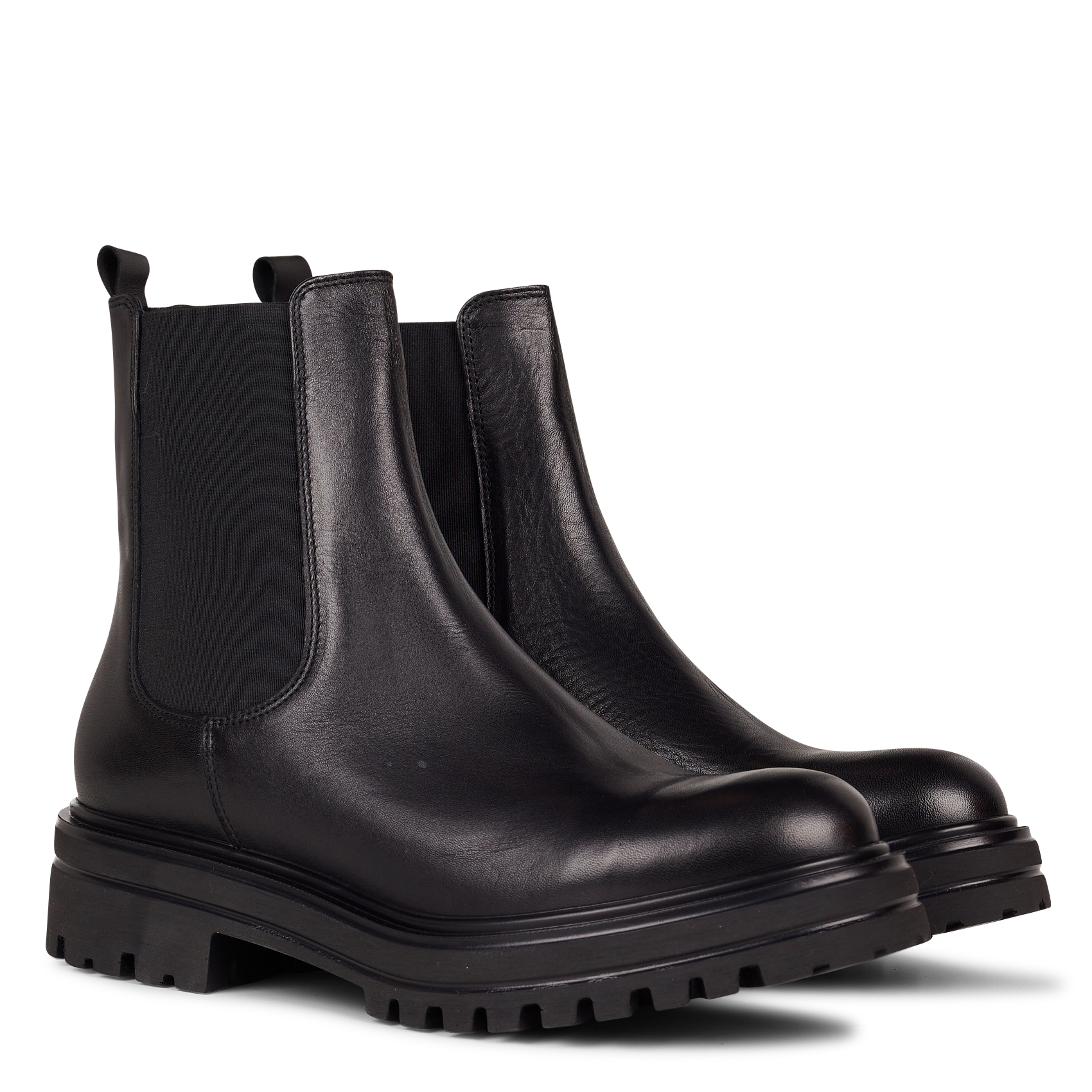 AMANDINE - Boots Chelsea en cuir| Noir