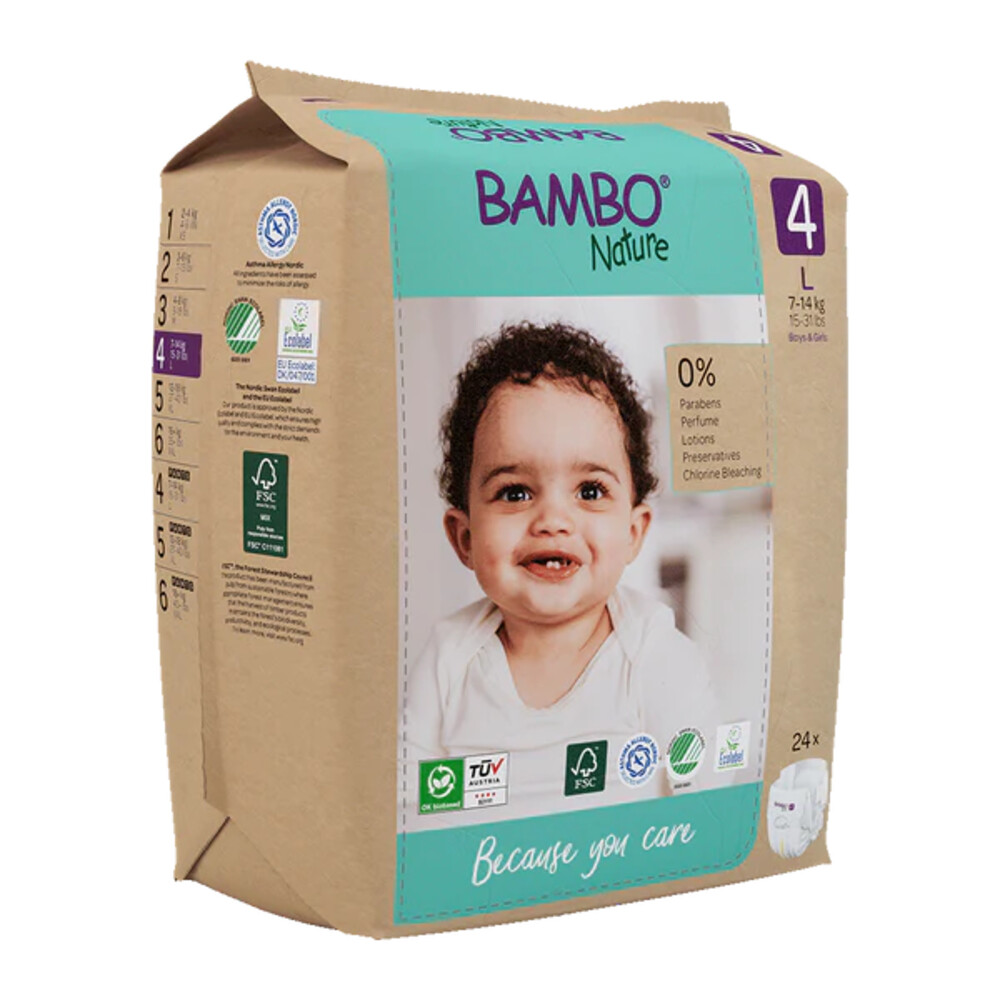 Bambo Nature Luiers Maat 4 (7-14 kg)24 stuks