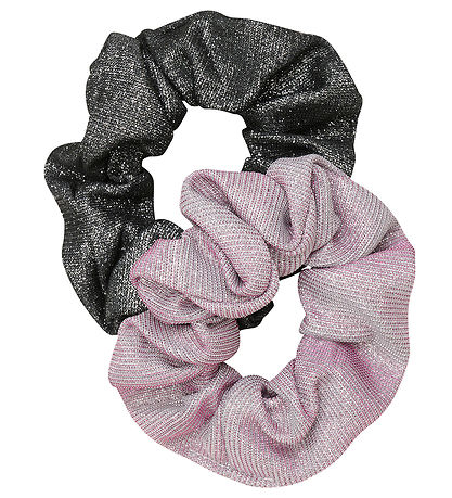 Creamie H?relastikker - Scrunchies - 2-Pak - Sort/Lilla m. Glimm