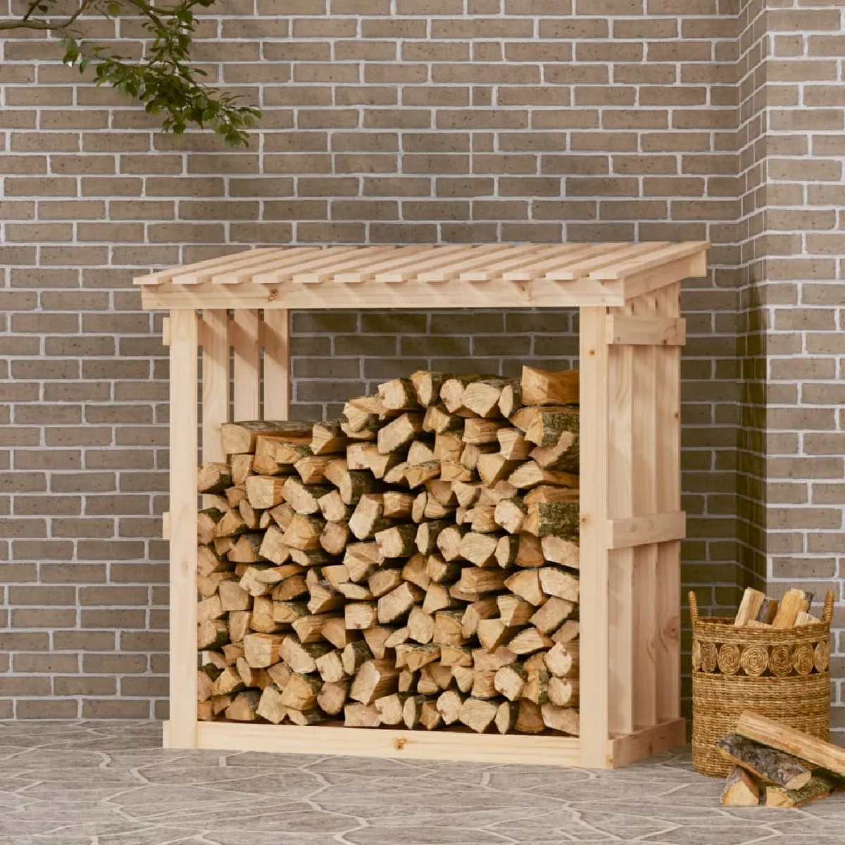 vidaXL Support pour bois de chauffage - Pin