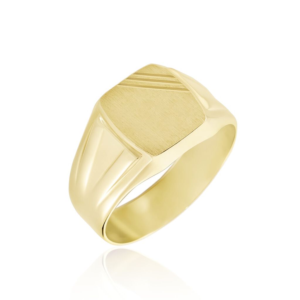 Chevalière Carree Diamantee Or Jaune