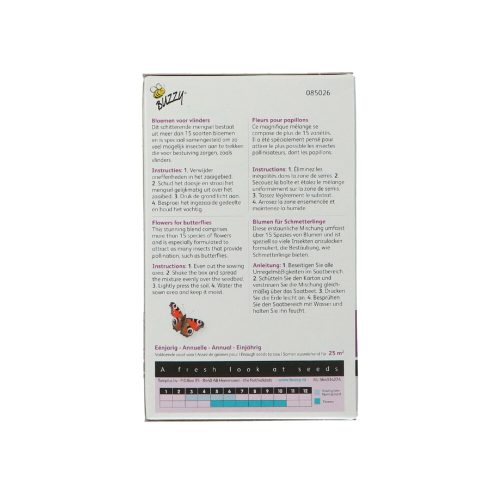 Buzzy Strooidoosje Friendly Flowers Vlinders Laag 25 m²