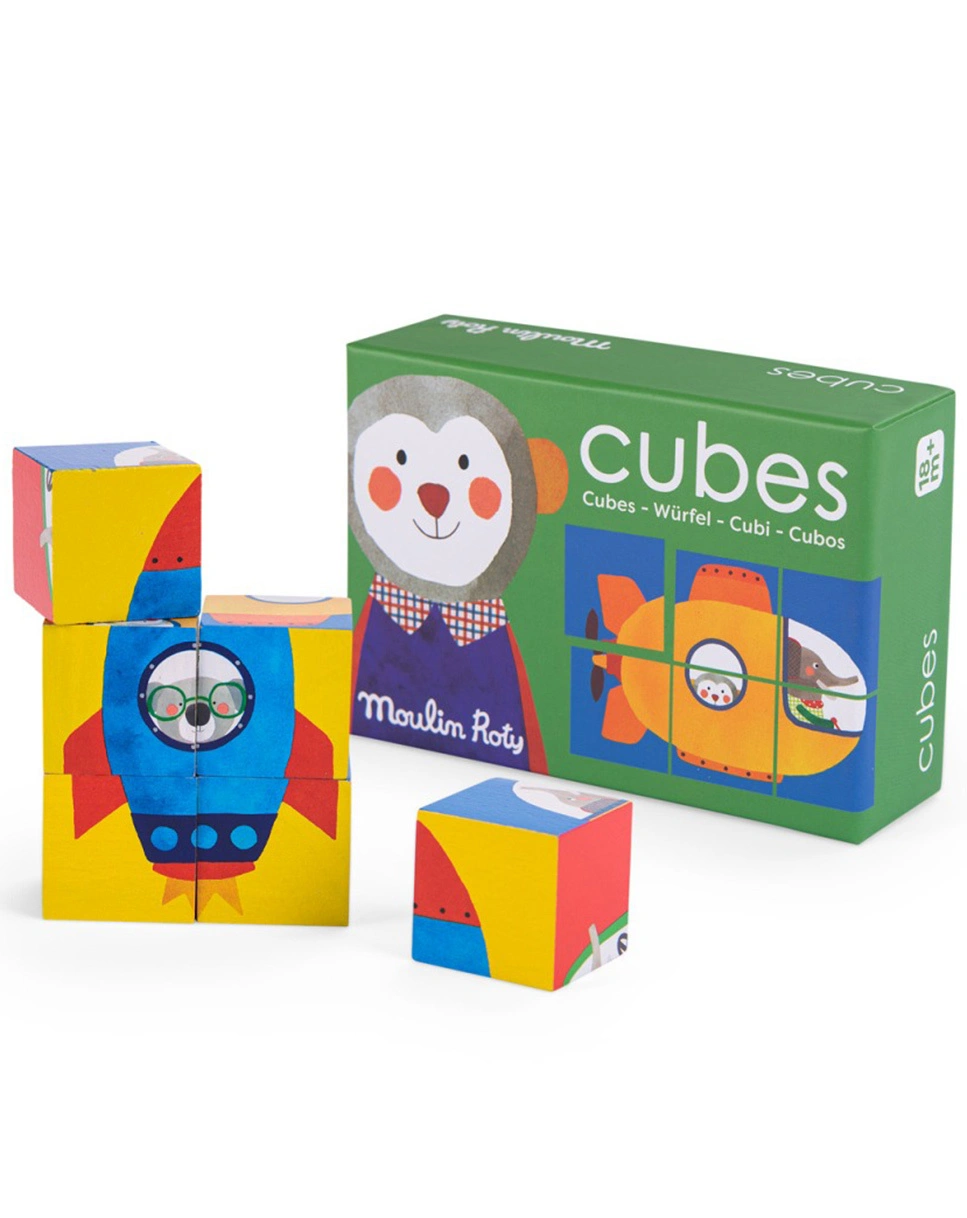 Würfelpuzzle POPIPOP 6-teilig in bunt