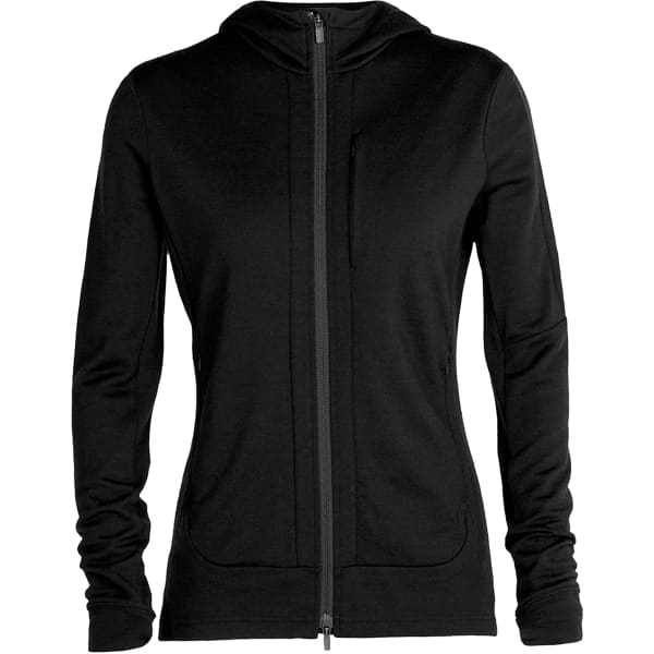 Veste polaire randonnée ICEBREAKER W QUANTUM III LS ZIP HOODIE BLACK