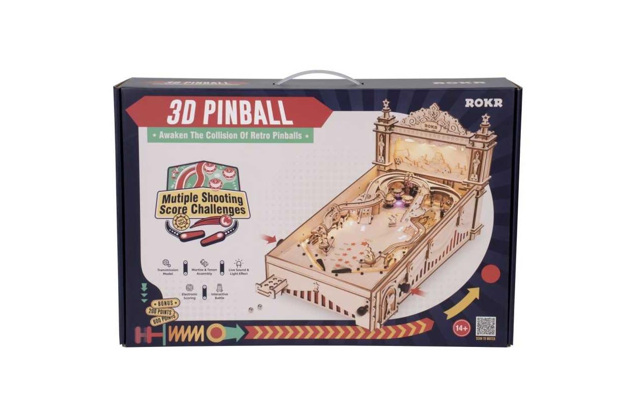 Bausatz Flipperkasten<br>3D-Puzzle aus lasergeschnittenen Holzteilen