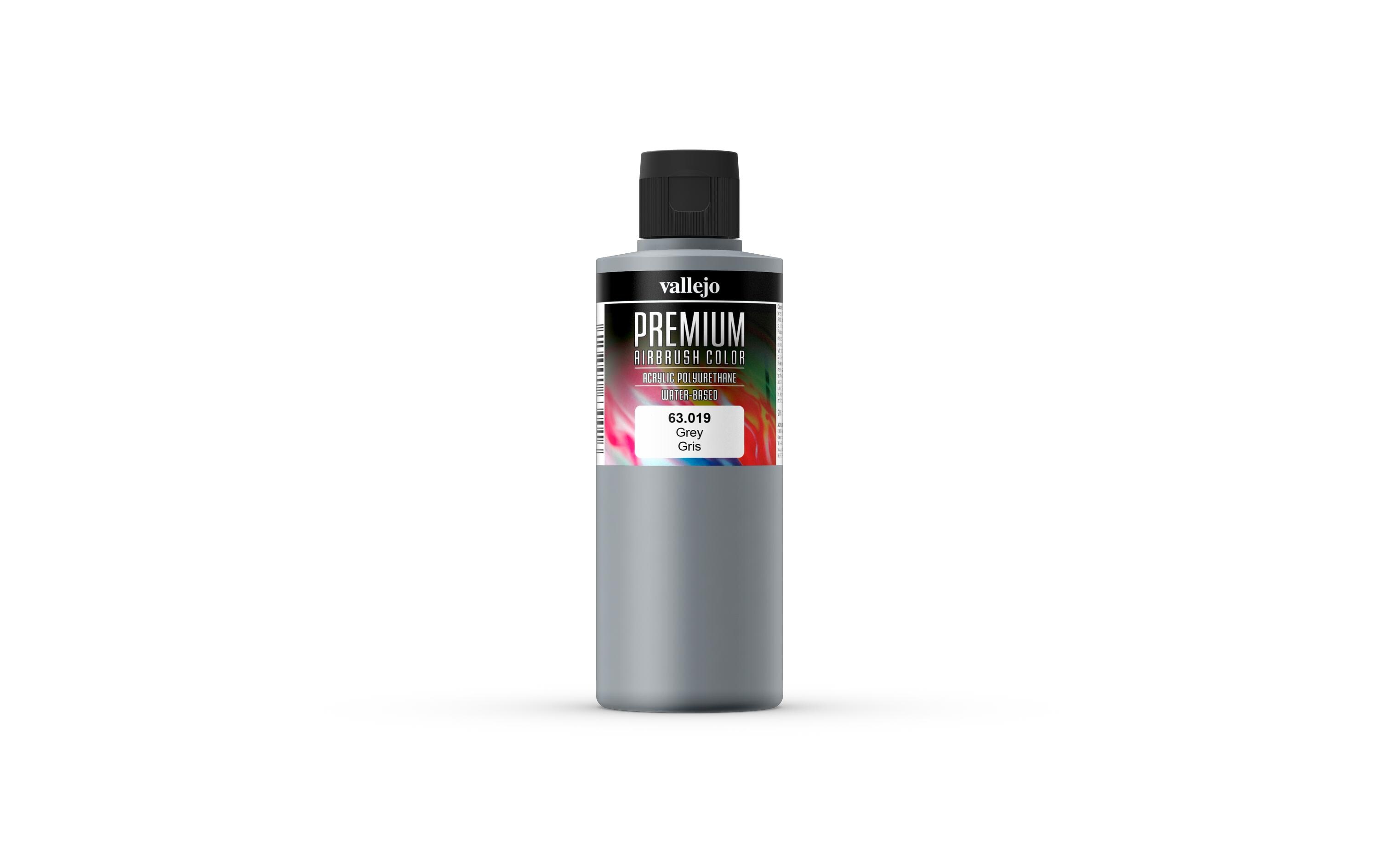Airbrushfarbe Premium, Grau, 200 mlPremium Airbrush Farbe zum Lackieren von Lexan, Polycarbonat, Glasfaser, Metall und Polyethylene