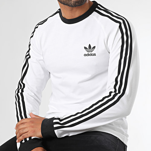Tee Shirt Manches Longues A Bandes 3 Stripes IA4879 Blanc