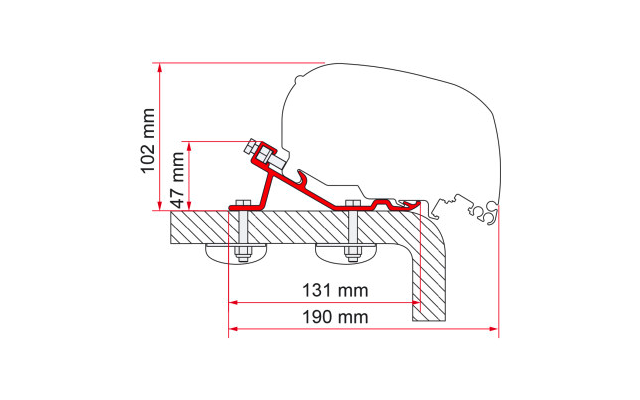 Fiamma Adapter Standard F65 Eagle 400 Markisenadapter für Fiamma F65 eagle