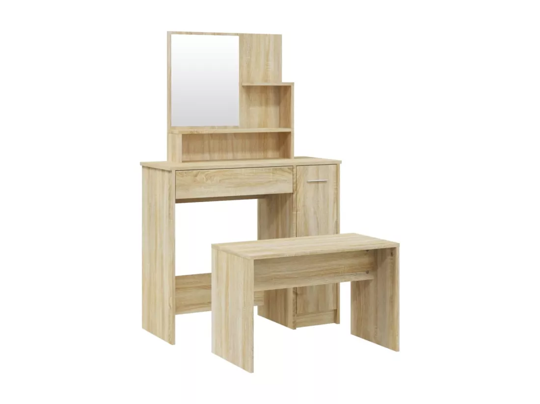 Ensemble de coiffeuse Chêne Sonoma 86,5x35x136 cm