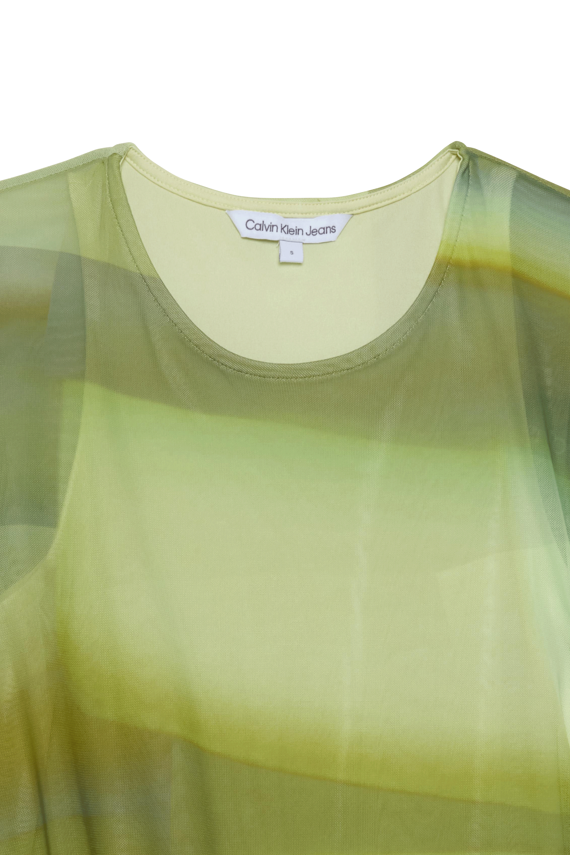 CALVIN KLEIN JEANS Robe ILLUMINATED AOP MESH Vert