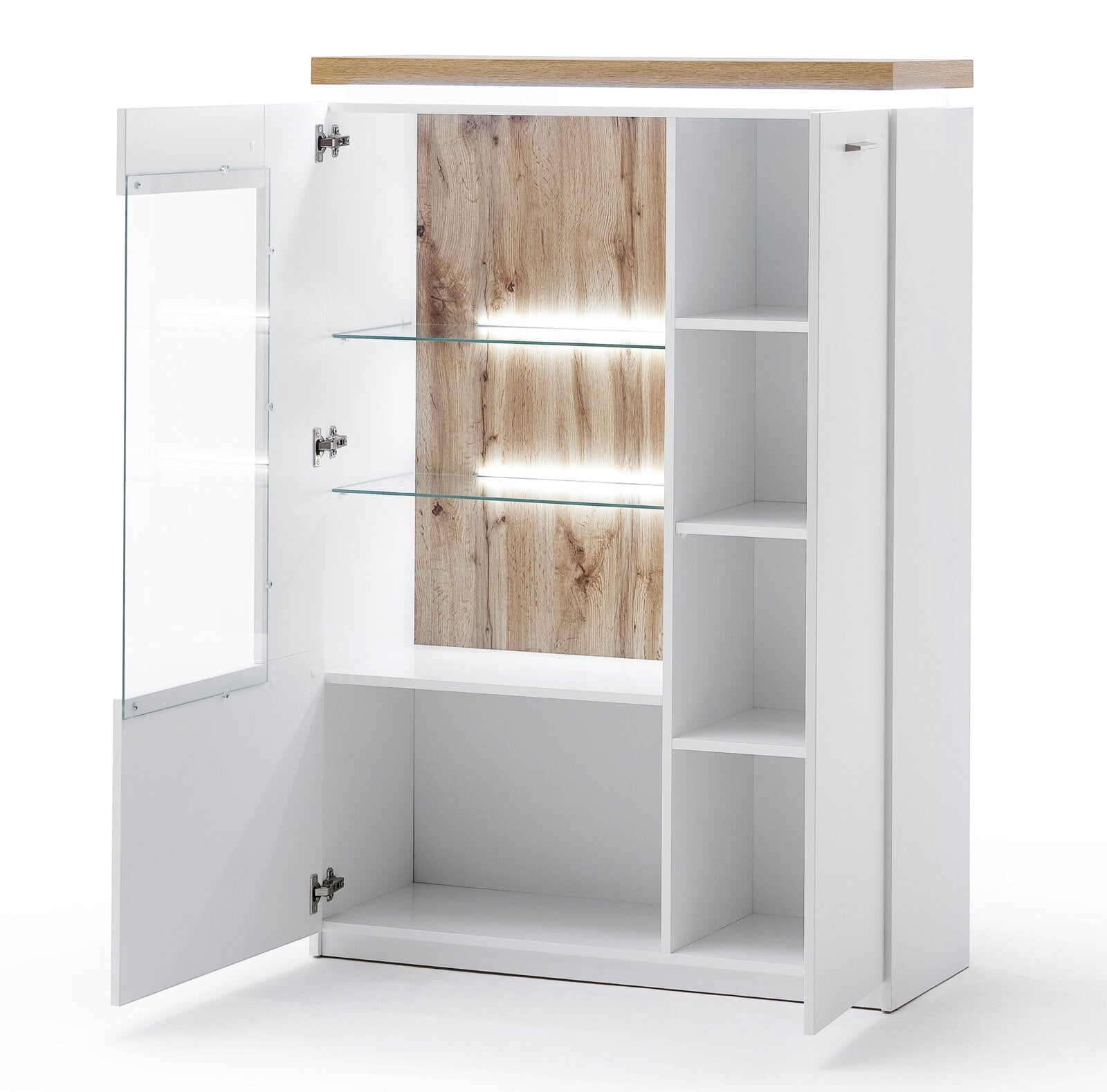 Highboard AARON 98 cm weiß/ braun