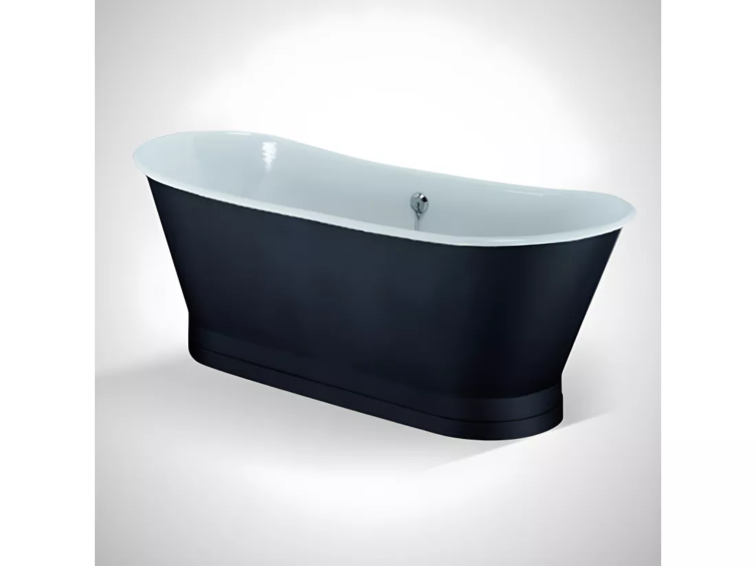 Baignoire sur socle en fonte émaillée COVENTRY Noire 173 cm Peinture noire (baignoire et socle)
