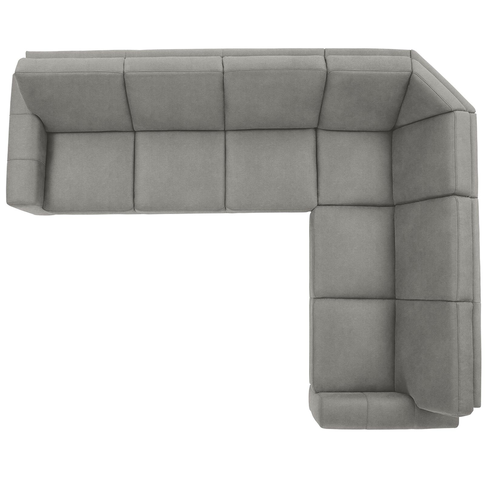 polsterpower Ecksofa - Belle silver - Basismodell - rechts