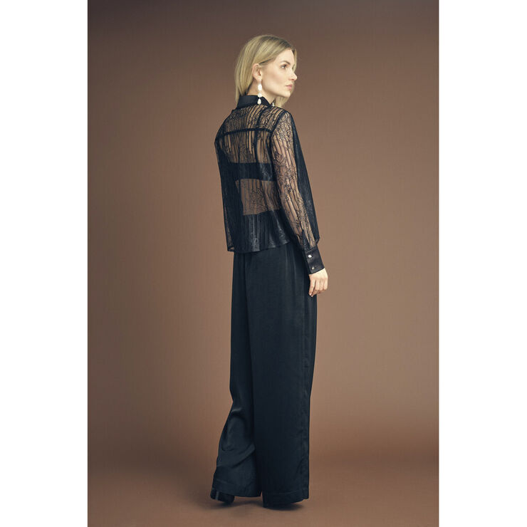 A-VIEW Florence lace shirt Black