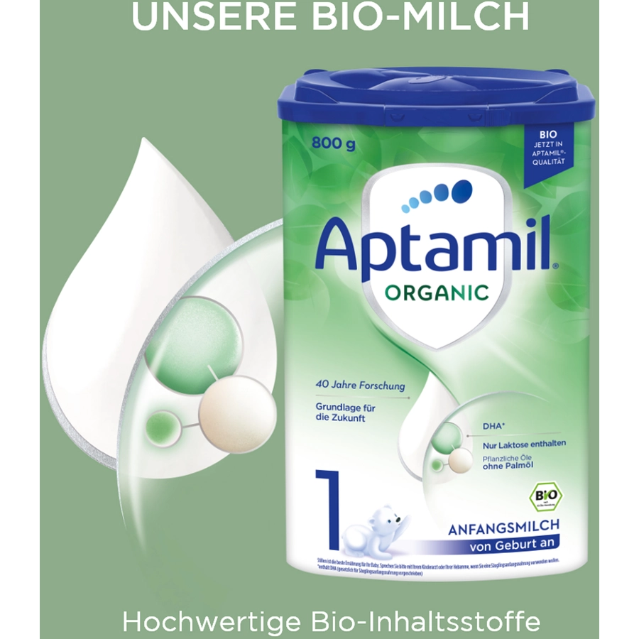 Aptamil Anfangsmilch 1 Organic 6x 800g von Geburt an