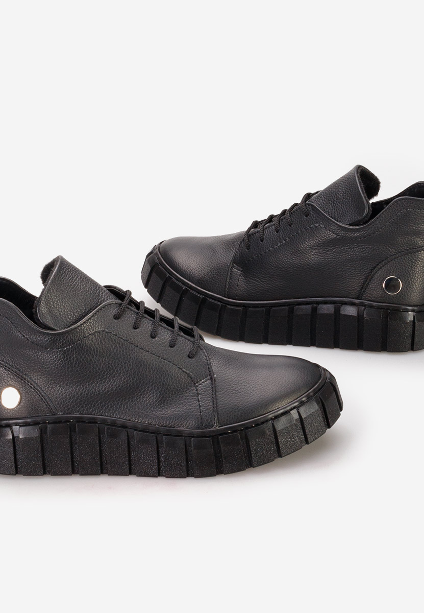 Bottines femme en cuir noires Argina V2