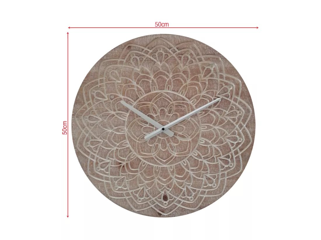 Horloge Décorative Marron Blanc de Style Boho