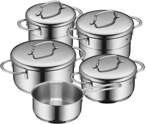WMF Mini Pannenset 5-delig - Kookpannen - RVS - Stapelbaar, ruimtebesparend ontwerp