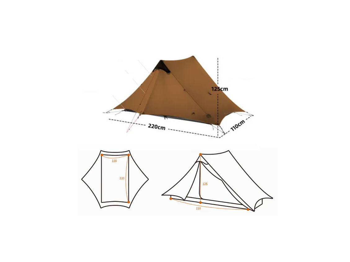 3F UL GEAR Lanshan tent - 2 persoons - 3 seizoenen - Grey