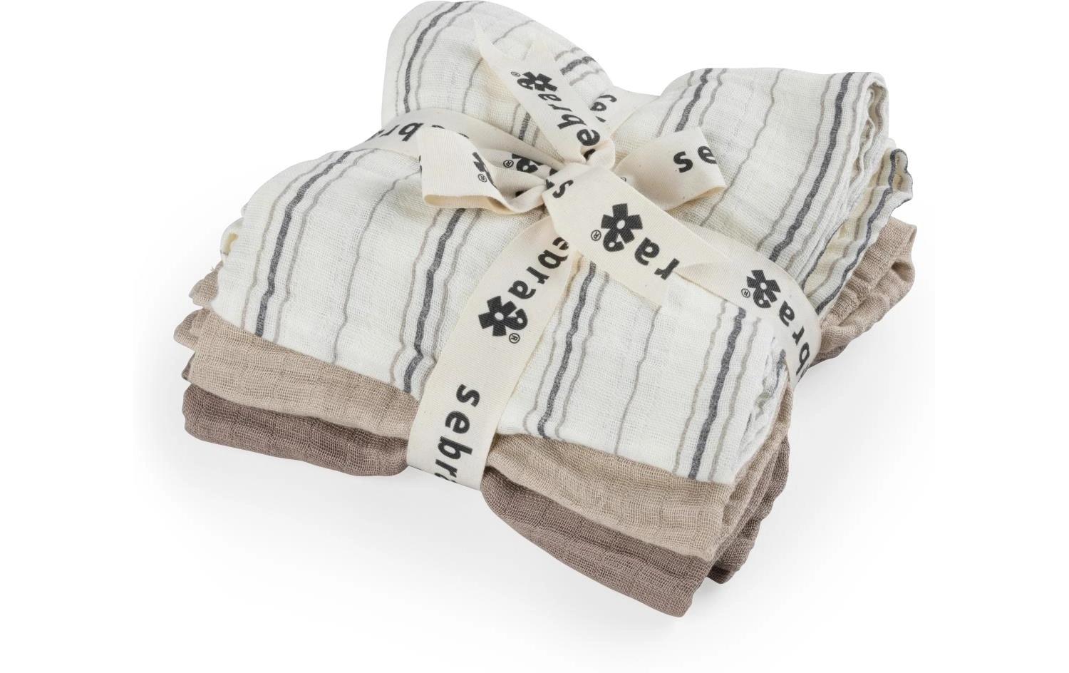 Mulltuch Nuscheli 3-er Set Cream Stripe, 75 cm x 75 cmMultifunktionale Spucktücker