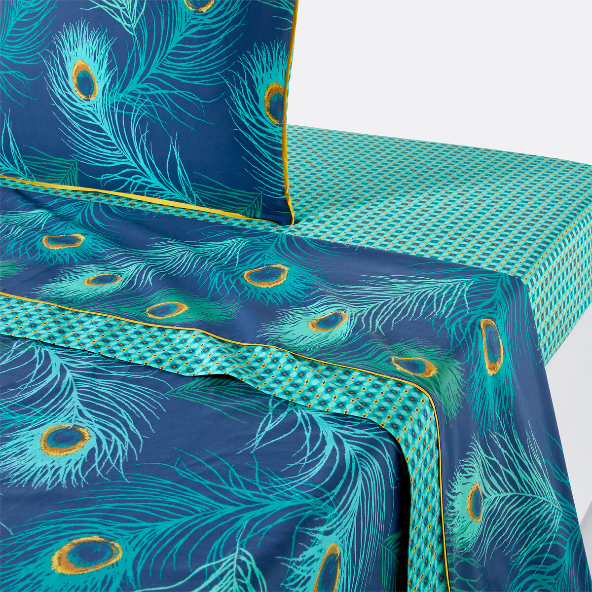LA REDOUTE INTERIORS<br>Lençol de cima em percal de algodão, Shakhra