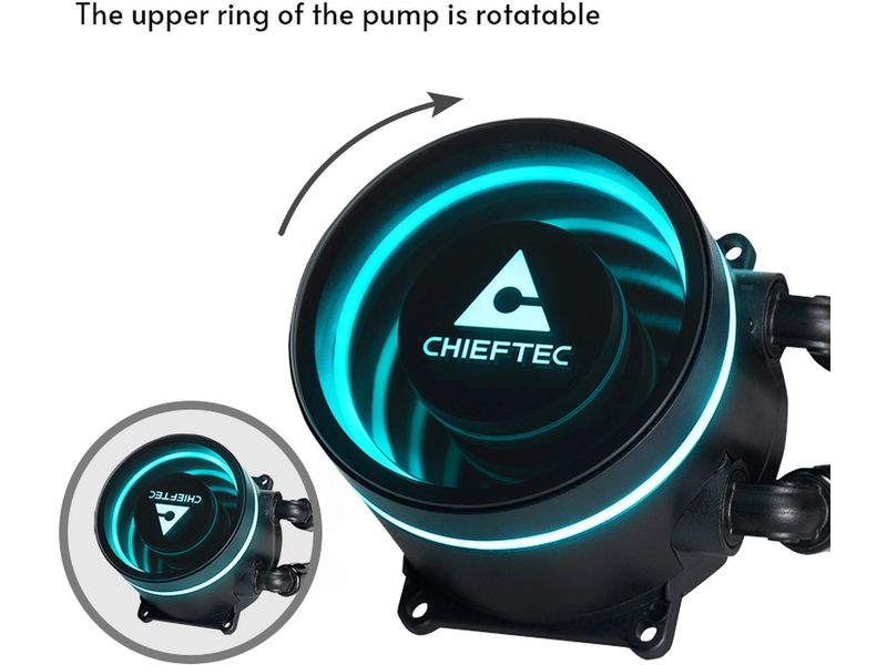 Chieftec Wasserkühlung Iceberg 360 All-In-One CPU-Kühler mit Infinity-Mirror ARGB Kühlblock