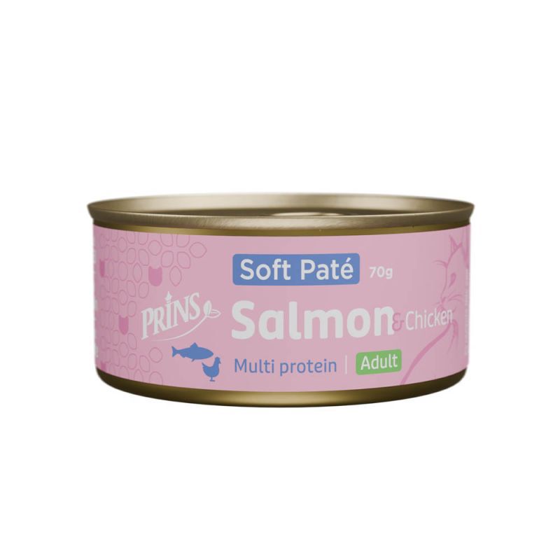 Prins Soft Paté - Kattenvoer - 70 Gram - Zalm & kip