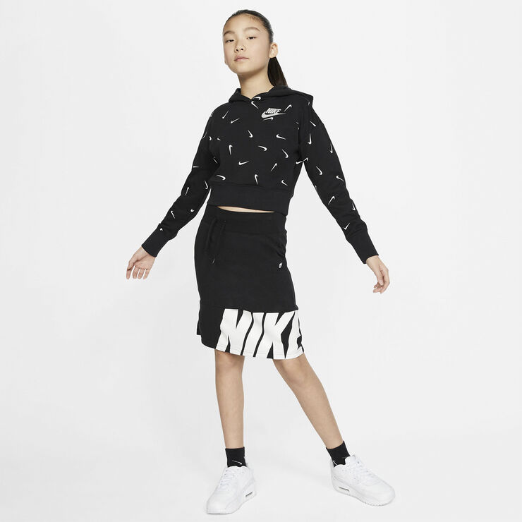 Nike Sportswear Cropped French Terry Hættetrøje Sort