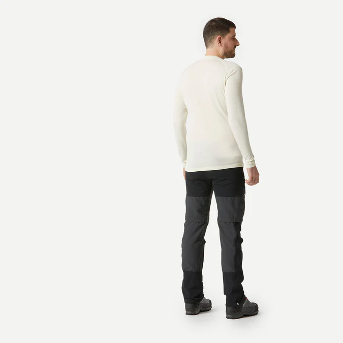 Decathlon Forclaz - Camisa de manga comprida Forclaz MT500 masculina em 100% lã merino