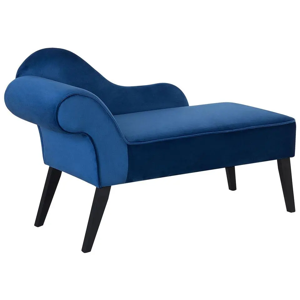 BIARRITZ - Chaise longue - Blauw - Linkerzijde - Fluweel
