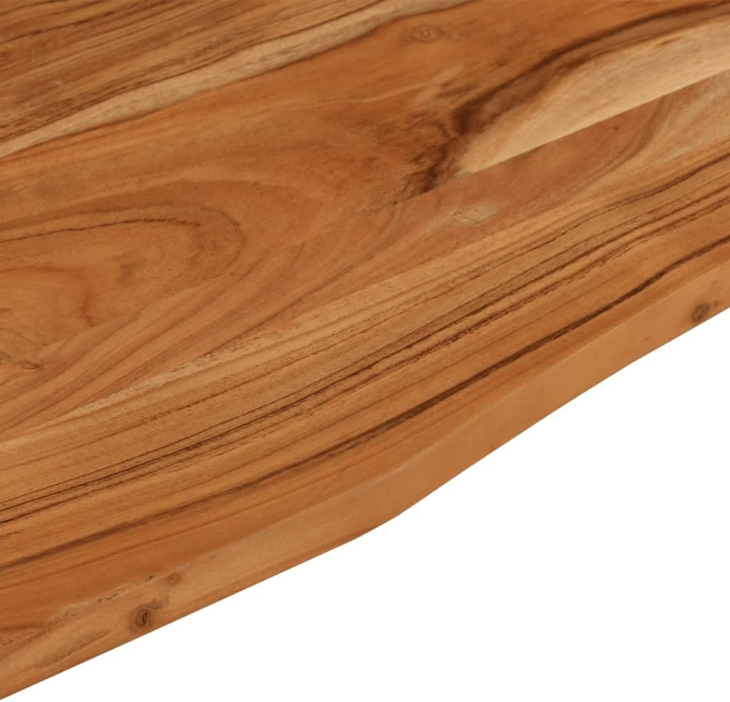Tischplatte aus massivem Akazienholz, 120 x 50 x 2,5 cm, rechteckig mit gebogenem Rand, für Büro und Zuhause, robuster und langlebiger Tisch mit natürlicher Oberfläche, glatte Oberfläche