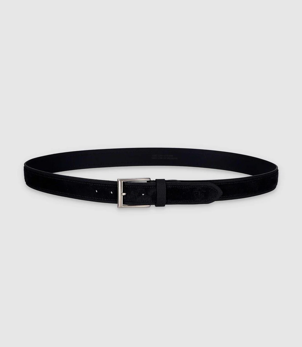Ceinture 35mm en cuir marine CYANG
