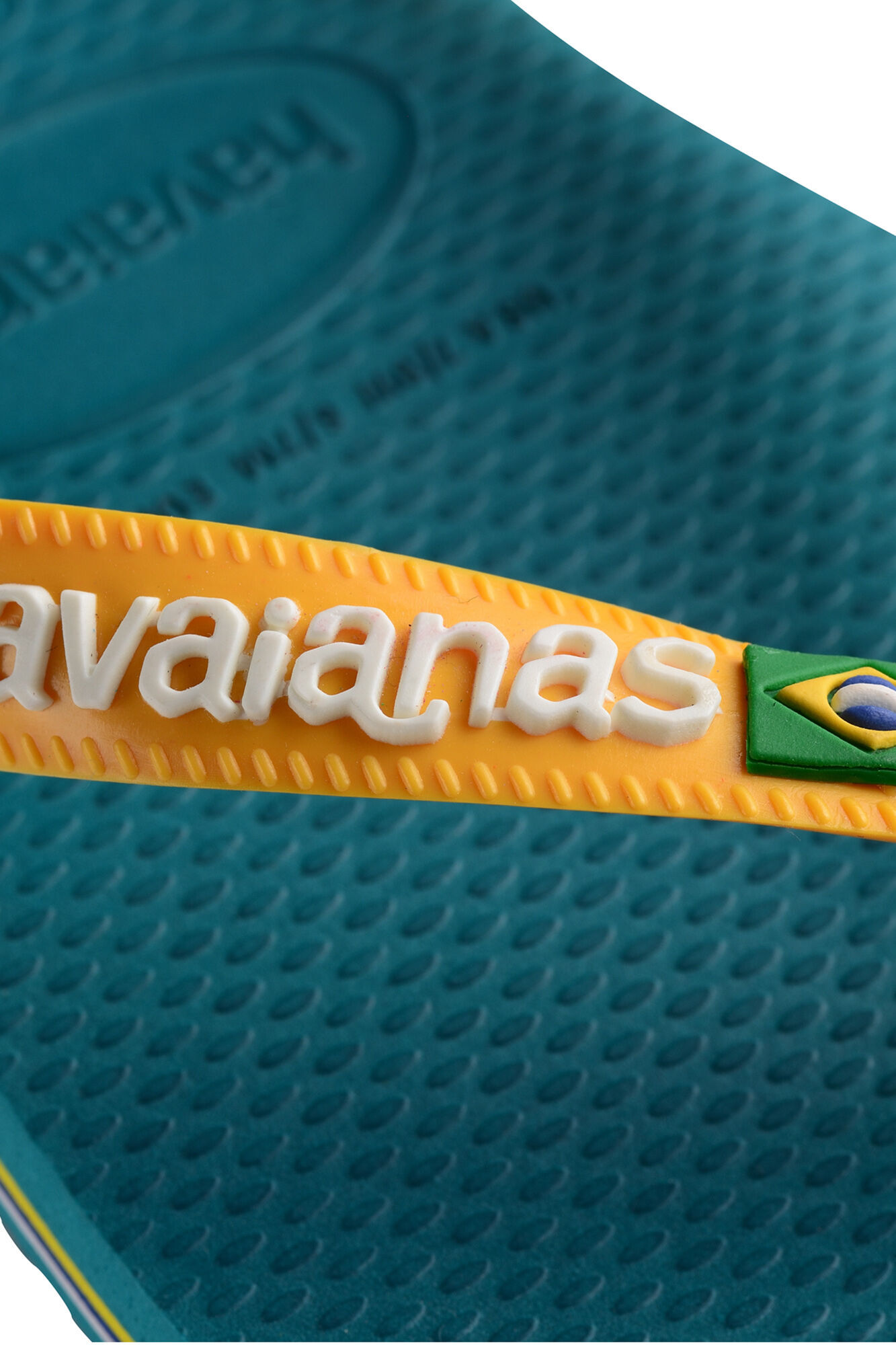 Chinelo Hav. Logotipo do Brasil - turquesa