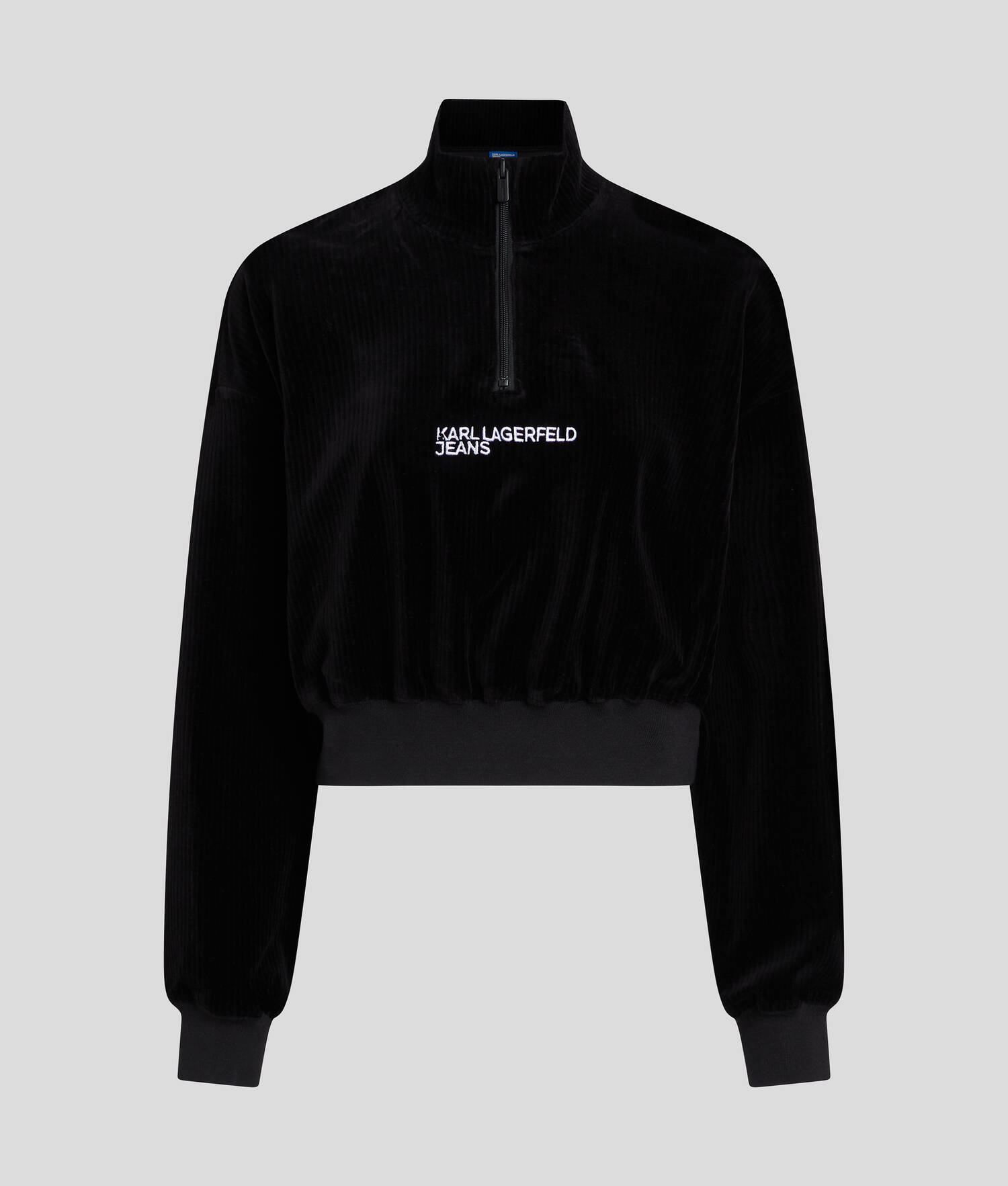 SWEAT-SHIRT À DEMI-ZIP EN VELOURS CÔTELÉ KLJ