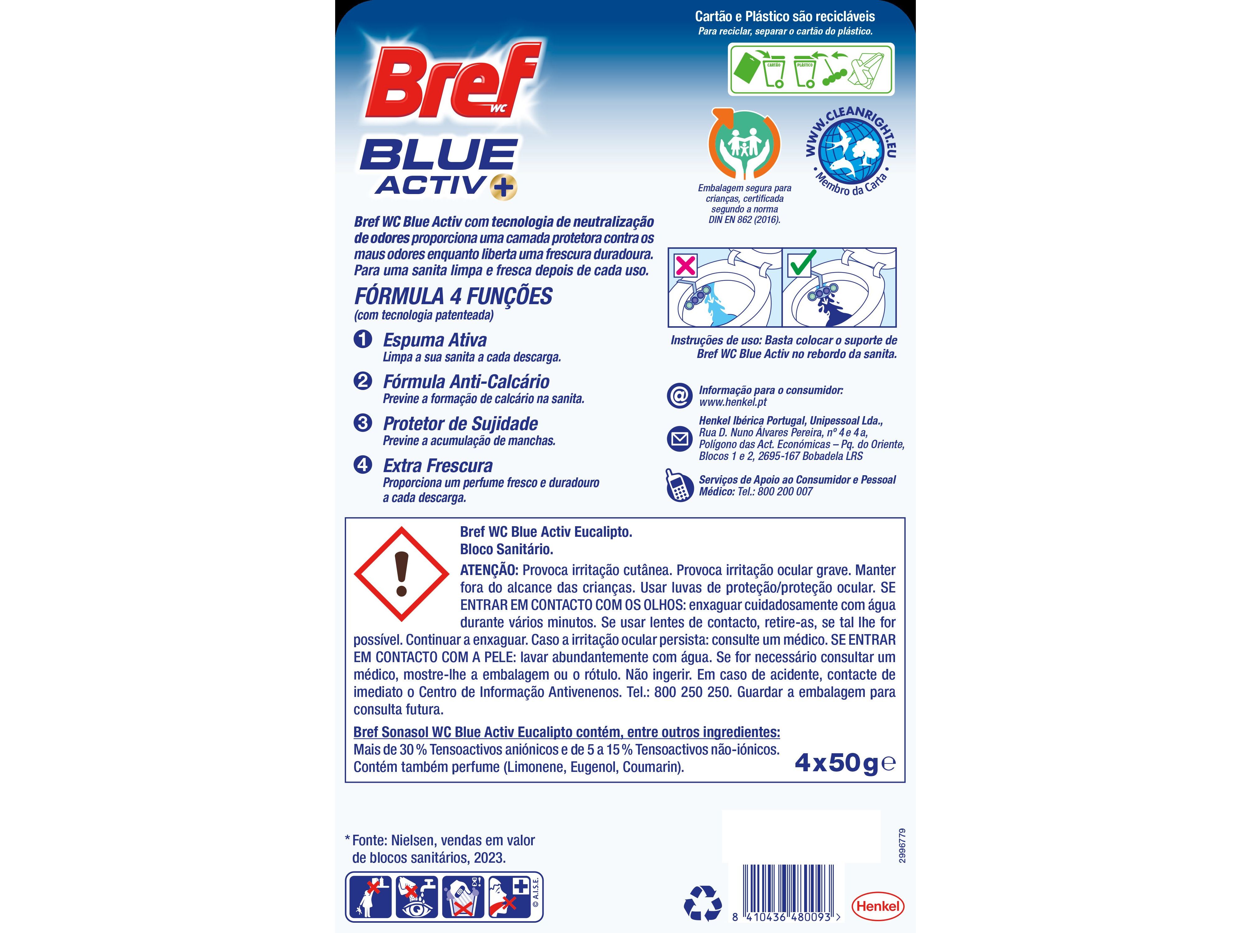 BLOCO SANITÁRIO BREF PODER ACTIVO EUCALIPTO 4UN
