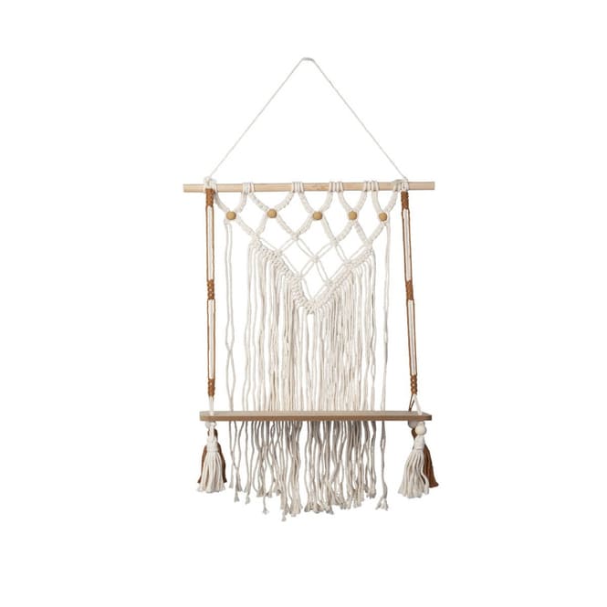 Dekohänger Regal - Makramee - aus Holz - ca. 80 cm