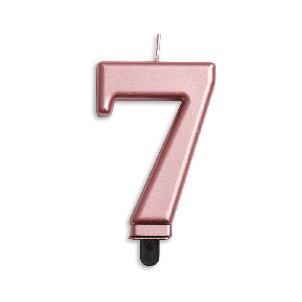Kaars 7 Jaar Rose Goud Metallic 8cm