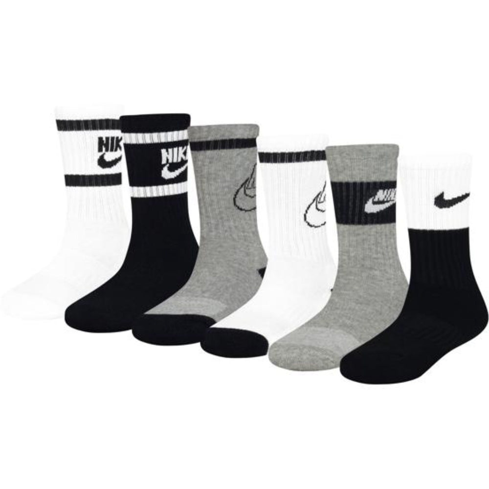 Køb NIKE White Retro 6-Pak Crew Strømper